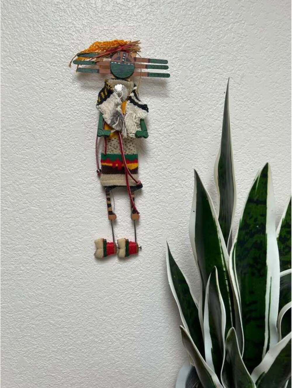 Mixed Media Kachina by Mary Pyle 13.5” Southwestern Design Native Hopi Design